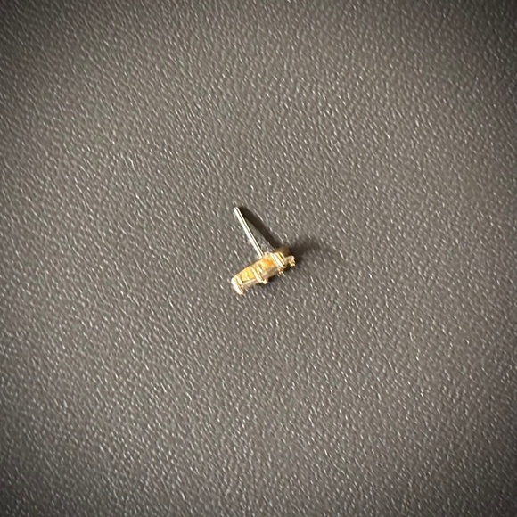 Buddha Jewelry Staxx Threadless End with White Topaz, 14k Yellow Gold - Picture 2 of 5